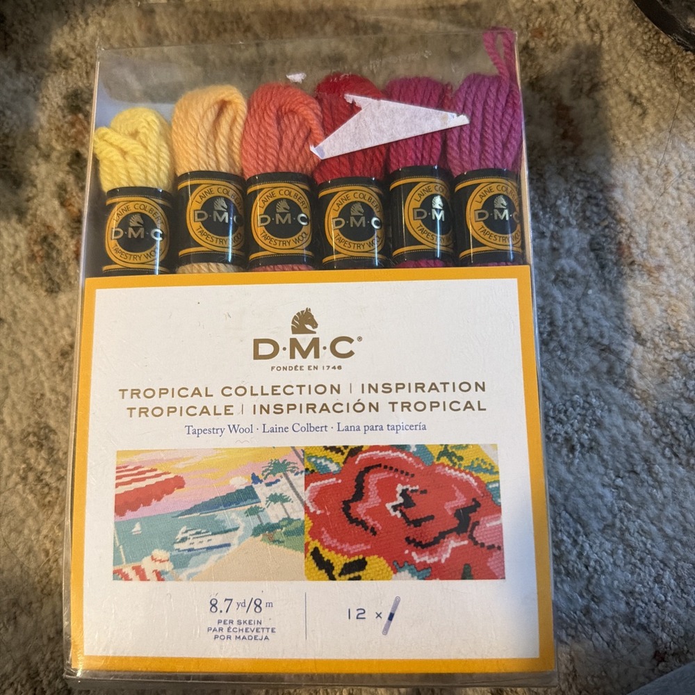 DMC 11pc TROPICAL COLLECTION Tapestry Wool Skeins (8.7yd Per Skein) #486FP212